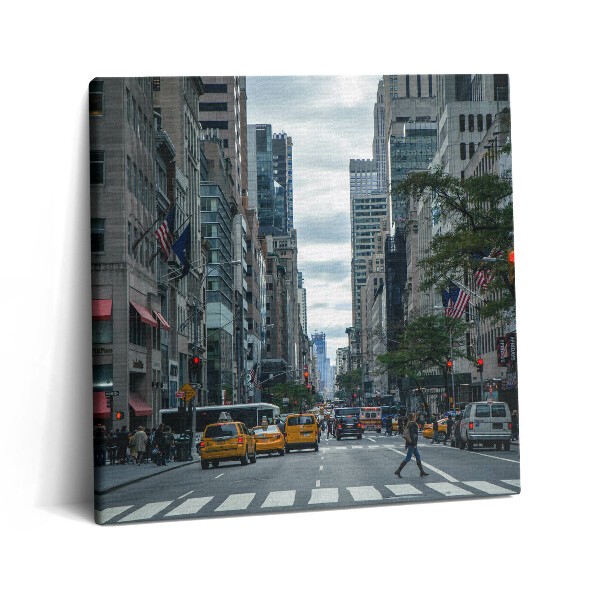 Vászonkép 60x60 New York-i utcai taxi