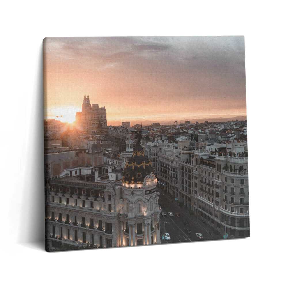 Vászonkép 60x60 Panoráma az óvárosra és a naplementére