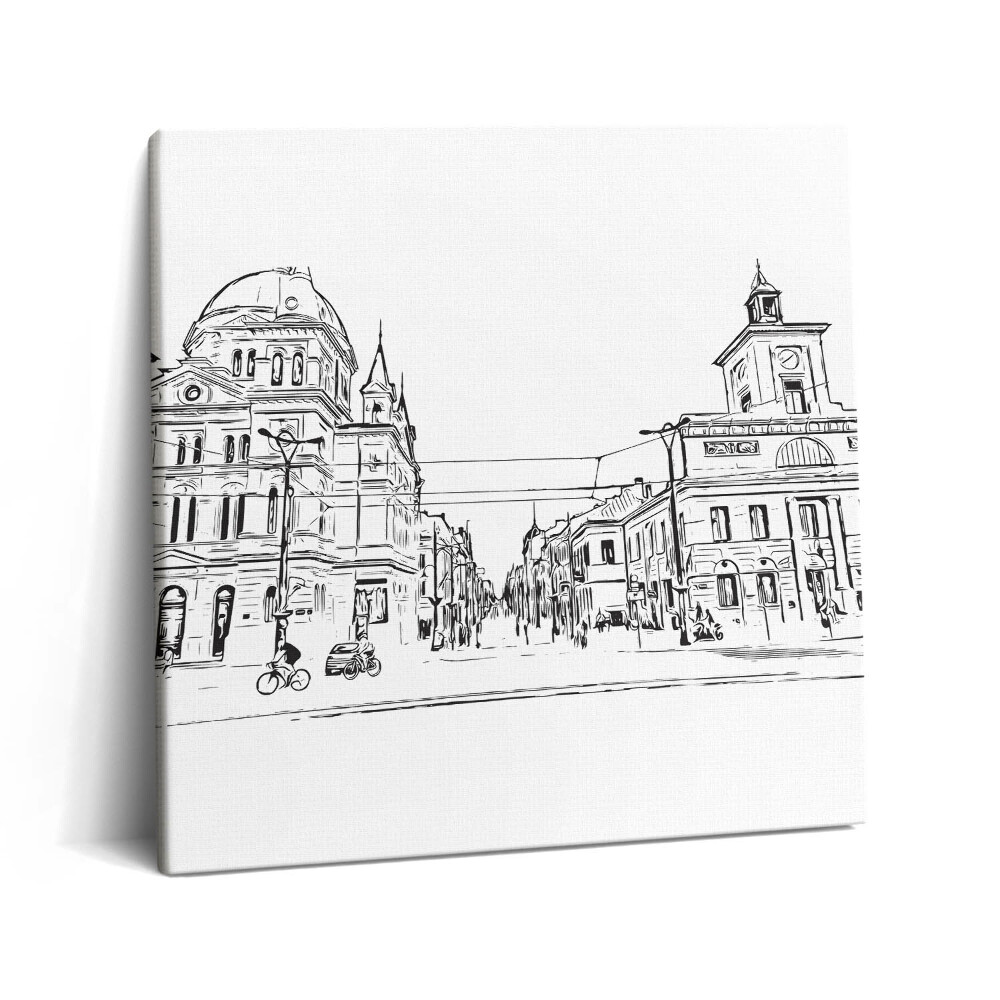 Vászonkép 60x60 Poznan óvárosának illusztrációja