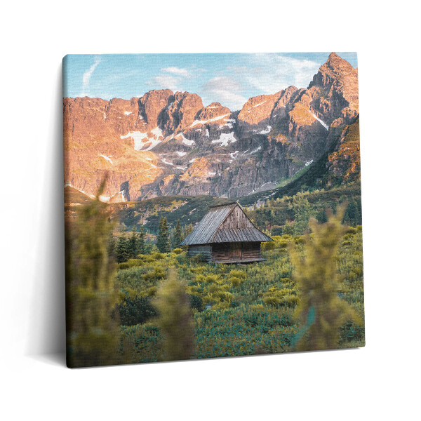 Vászonkép 60x60 Kis ház a Tátrában