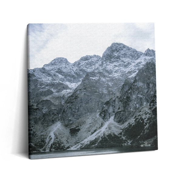 Vászonkép 60x60 A Morskie Oko tó télen a Tátrában