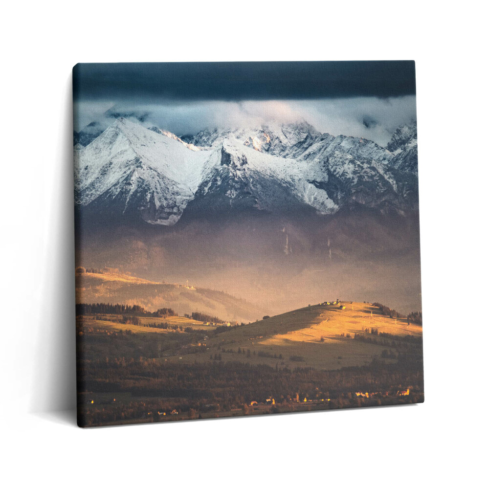 Vászonkép 60x60 Tátrai hegyek téli panorámában