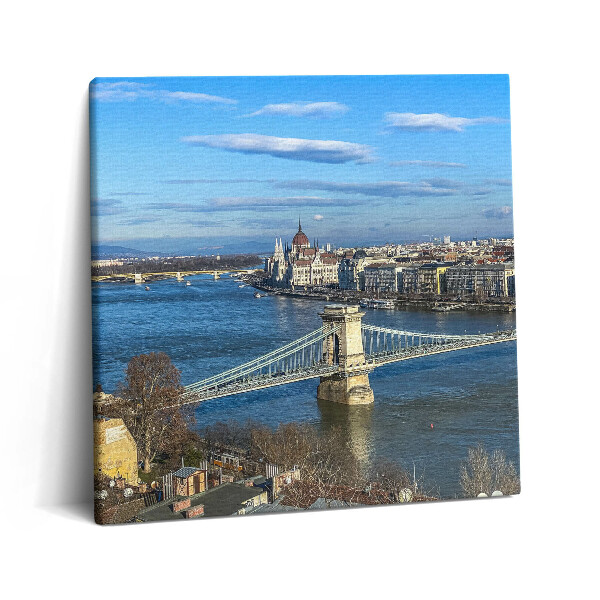 Vászonkép 60x60 Híd Budapest felől