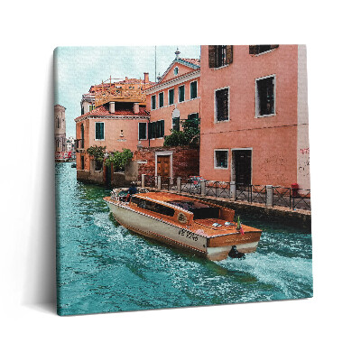 Vászonkép 60x60 Motorcsónak a folyón