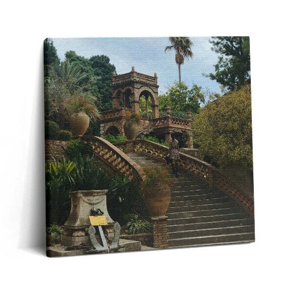 Vászonkép 60x60 Villa Comunale di Taormina parkja Olaszország