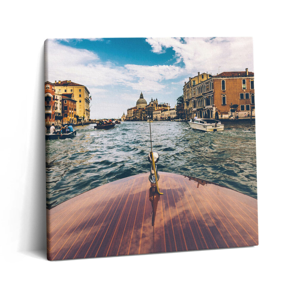 Vászonkép 60x60 Motorcsónak a folyón