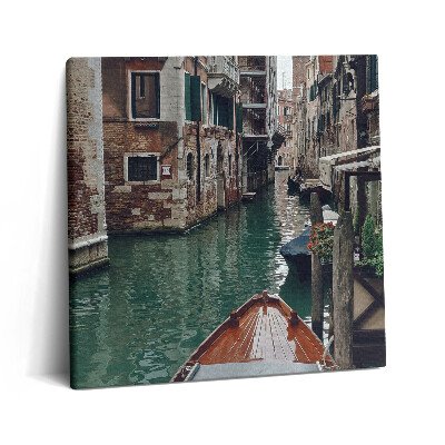 Vászonkép 60x60 Hajó a velencei csatornák között