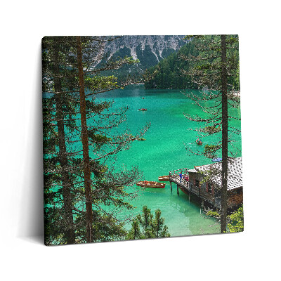 Vászonkép 60x60 Fából készült kenu a vízben