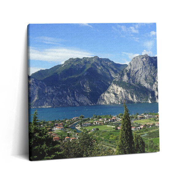 Vászonkép 60x60 Zöld fák a város előtt