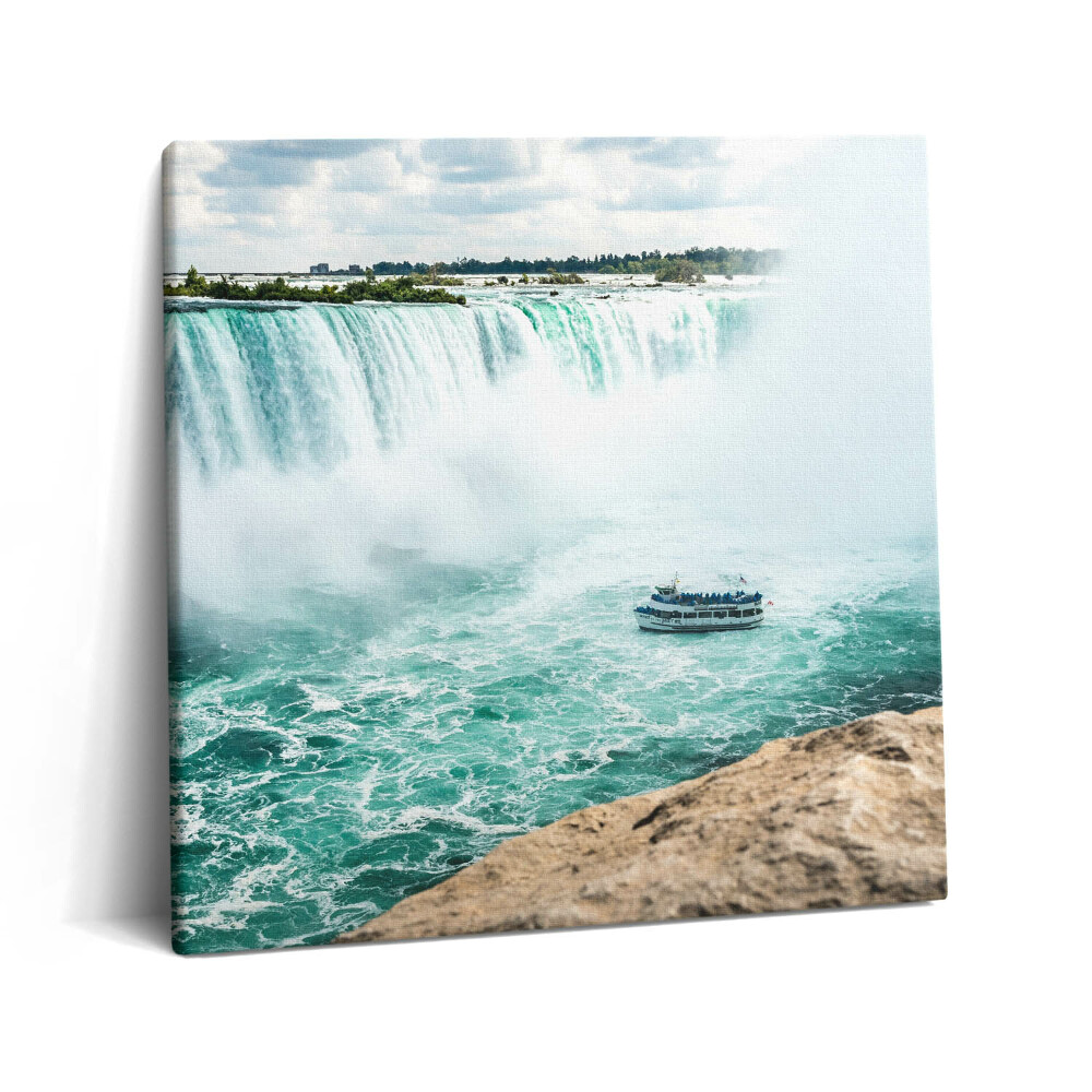 Vászonkép 60x60 Csónak és a Niagara-vízesés