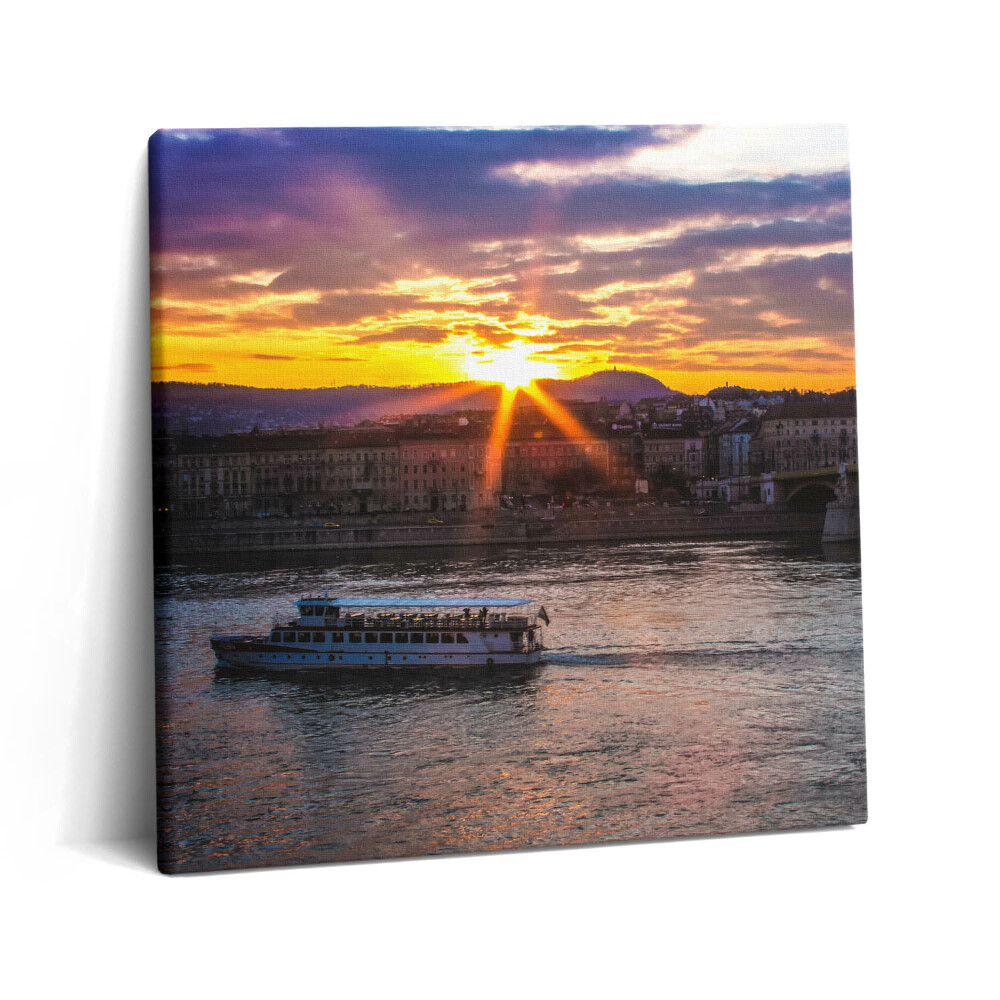 Vászonkép 60x60 Hajó Budapestről