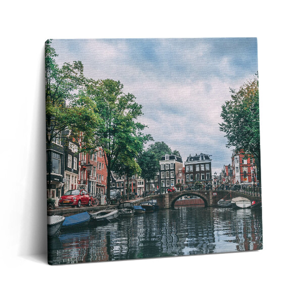 Vászonkép 60x60 Csatorna Amszterdam központjában
