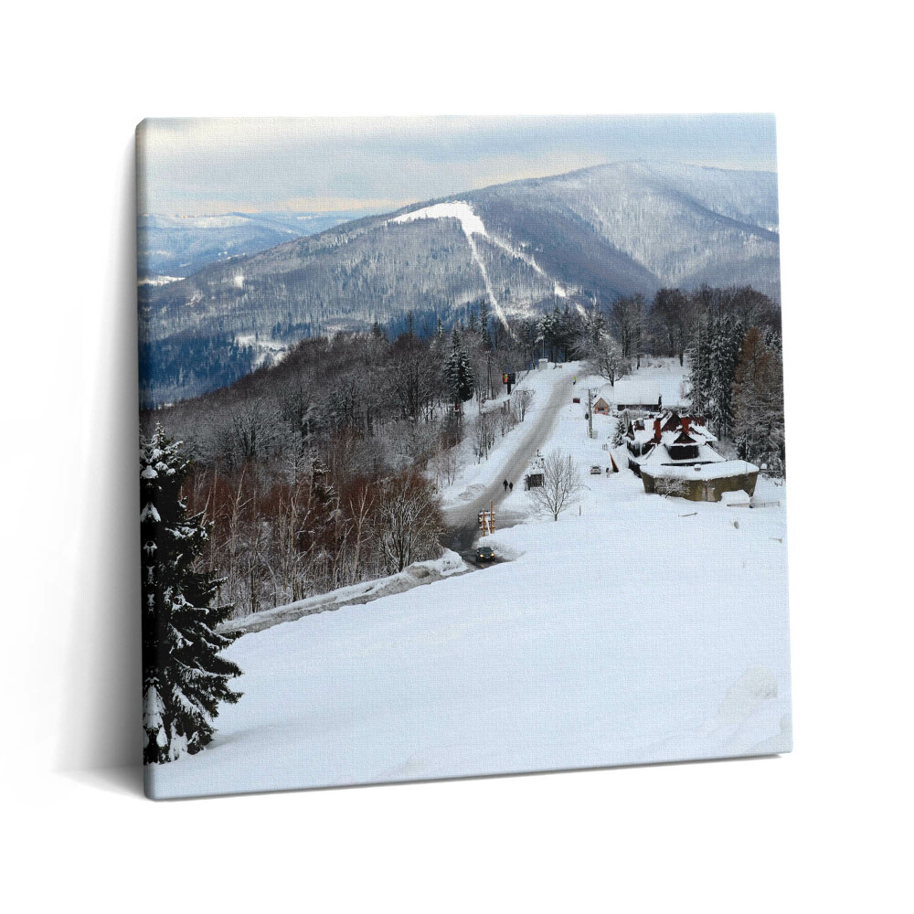 Vászonkép 60x60 Sziléziai Beszkid Ustroń tél