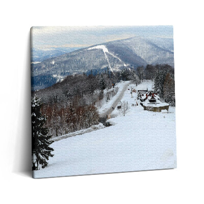 Vászonkép 60x60 Sziléziai Beszkid Ustroń tél