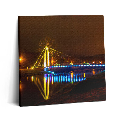 Vászonkép 60x60 Híd a Visztula folyón Ustrońban