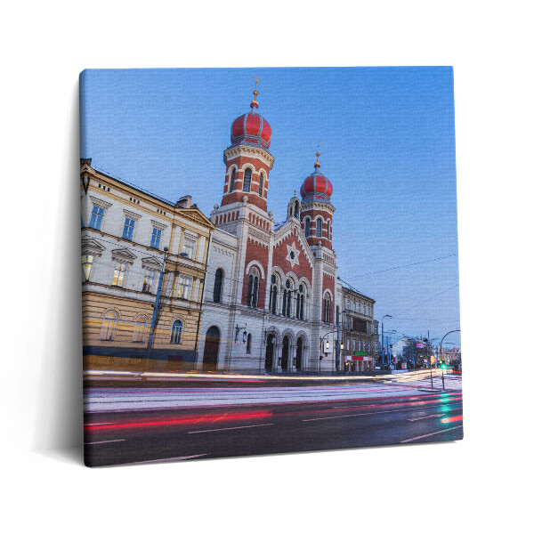 Vászonkép 60x60 Nagy zsinagóga Pilsenben