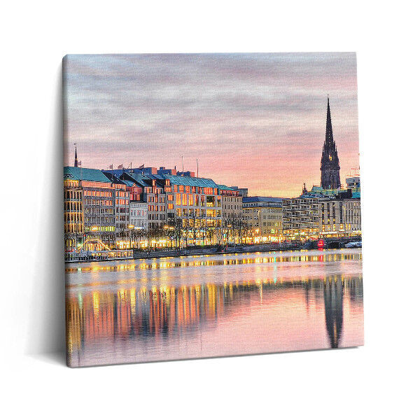 Vászonkép 60x60 Alster Hamburgban
