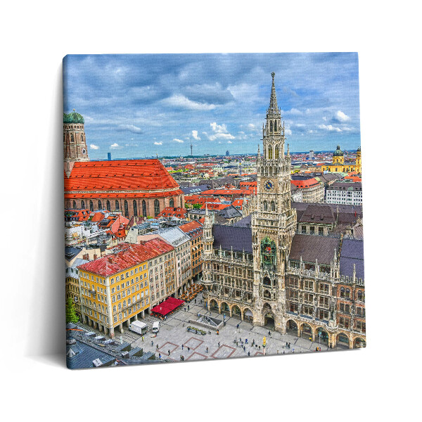 Vászonkép 60x60 Városháza a müncheni Marienplatzon