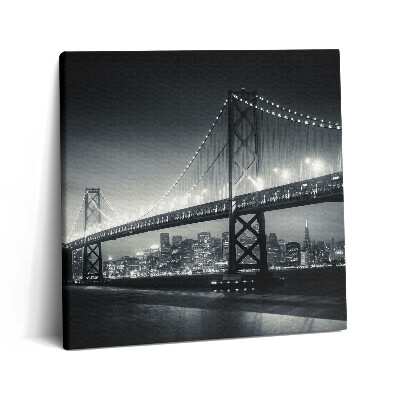 Vászonkép 60x60 San Francisco híd éjszaka