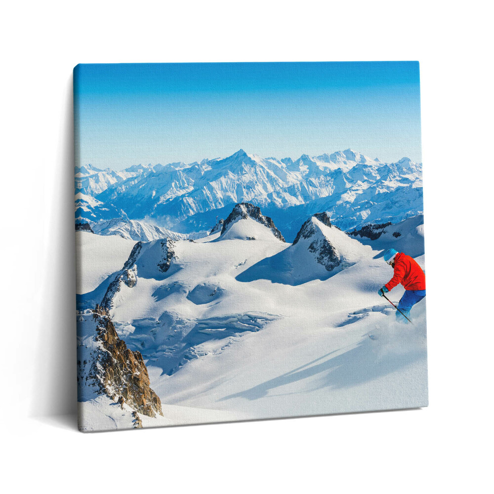 Vászonkép 60x60 Síelés az Alpokban