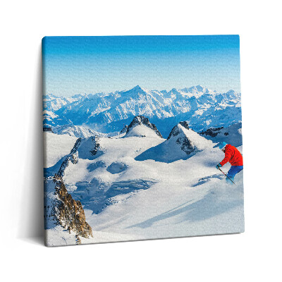 Vászonkép 60x60 Síelés az Alpokban