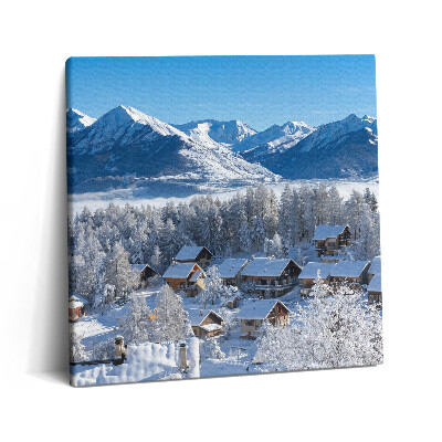 Vászonkép 60x60 Hóesés az Alpokban