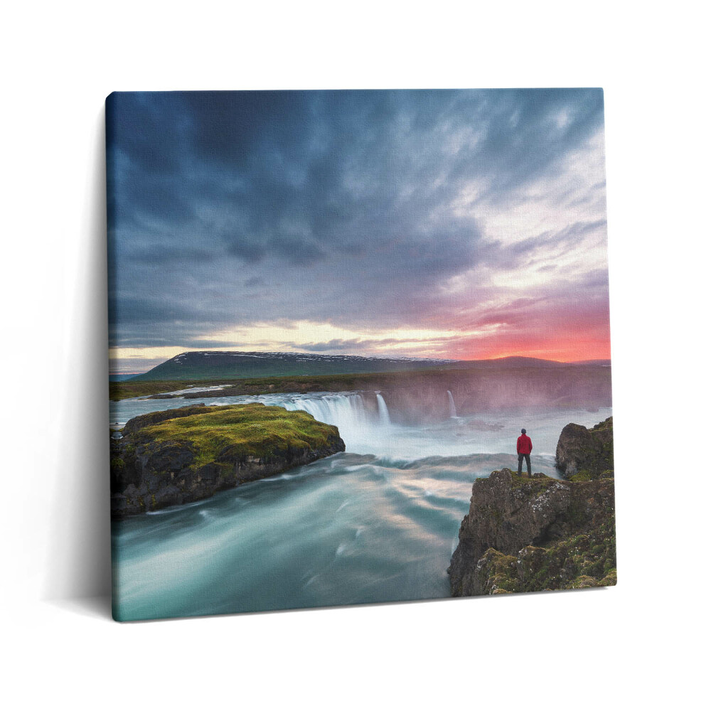 Vászonkép 60x60 Tájkép Godafoss vízeséssel