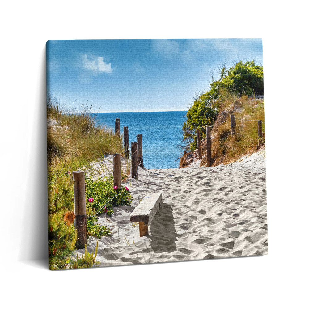 Vászonkép 60x60 Homokos út a tengerpartra és a tengerhez