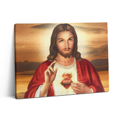 Vászonkép falra 80x60 Jézus szíve fakeretben