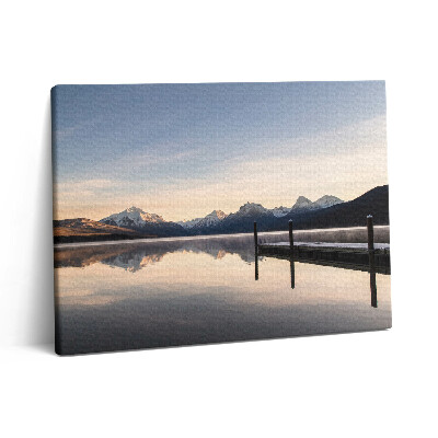 Vászonkép falra 80x60 Tó és hegyi móló