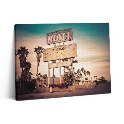 Vászonkép falra 80x60 Egy út menti motel felirata az Egyesült Államokban