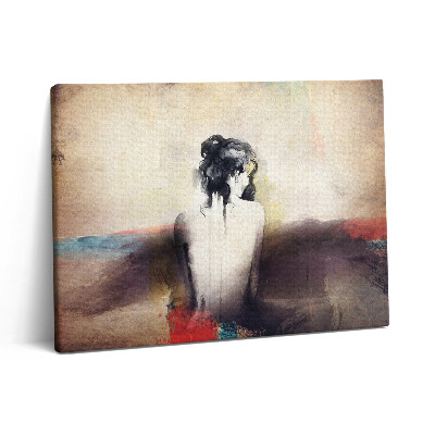 Vászonkép falra 80x60 Absztrakt akvarell női portré