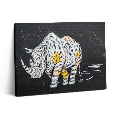 Vászonkép falra 80x60 Absztrakt nézet egy orrszarvúról és egy zenekarról