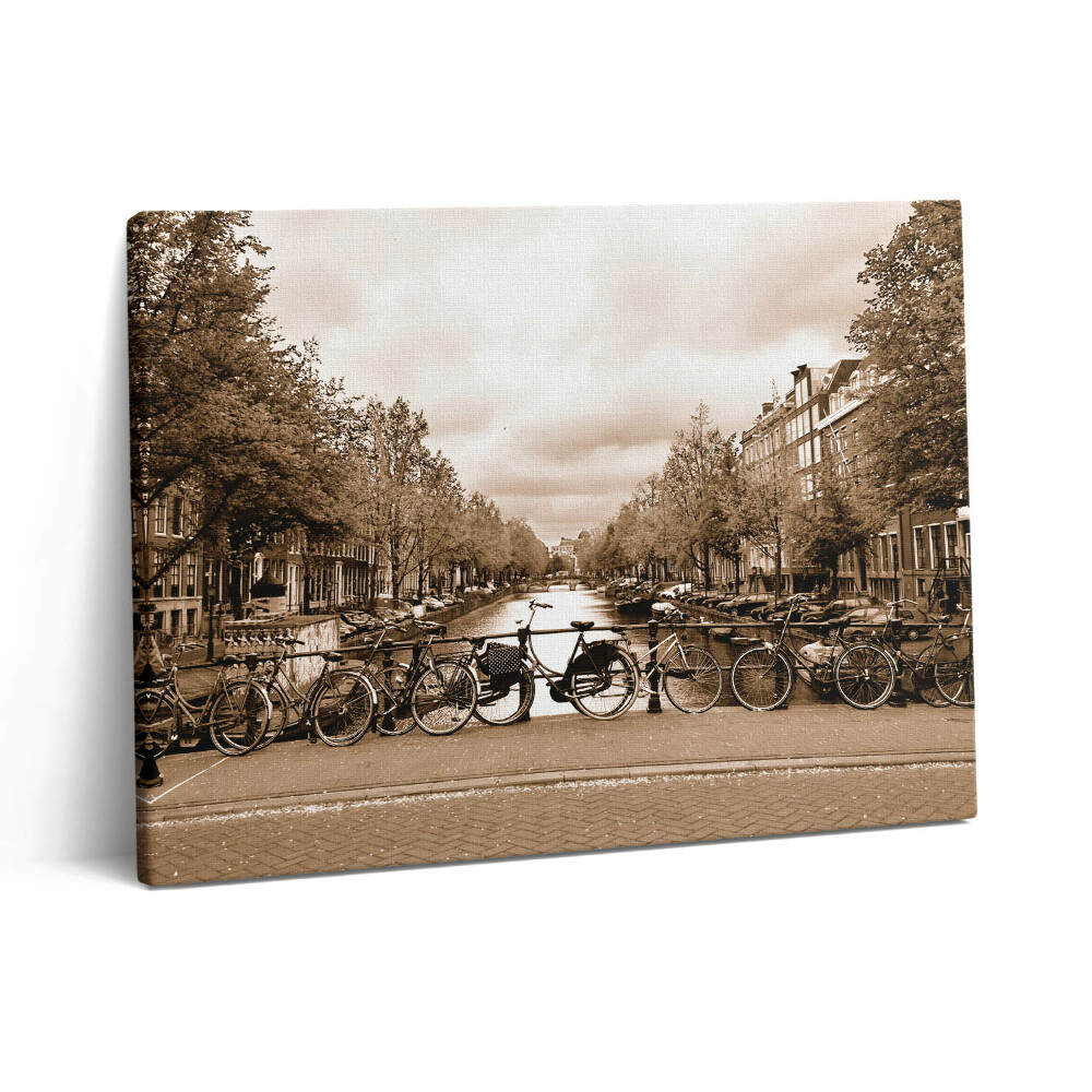Vászonkép falra 80x60 Amszterdam látképe kerékpáron