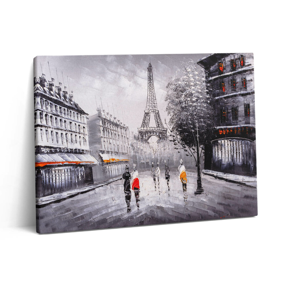 Vászonkép falra 80x60 Az Eiffel-torony utcai nézete Párizsban