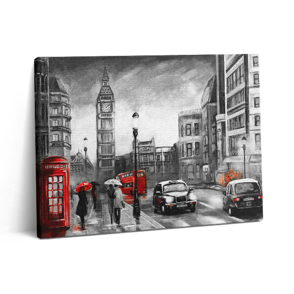 Vászonkép falra 80x60 Nézet egy londoni utcára és a Big Benre