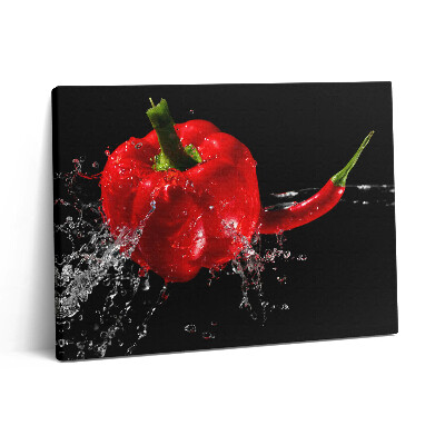 Vászonkép falra 80x60 Piros paprika a vízben