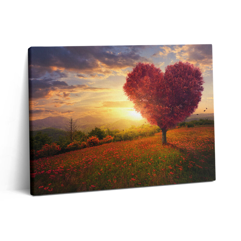 Vászonkép falra 80x60 Szív alakú szerelemfa