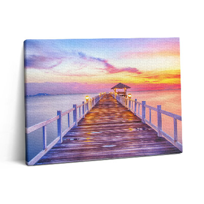 Vászonkép falra 80x60 Erdős híd a kikötőben