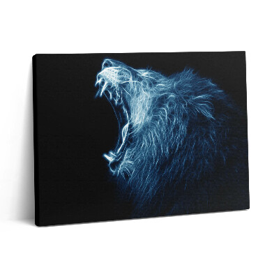 Vászonkép falra 80x60 Egy vad oroszlán testbeszéde