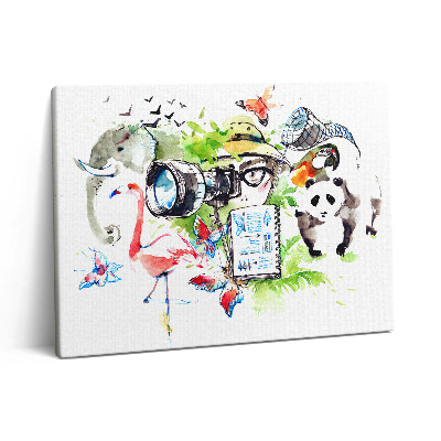 Vászonkép falra 80x60 Akvarell állati természet és zoológus