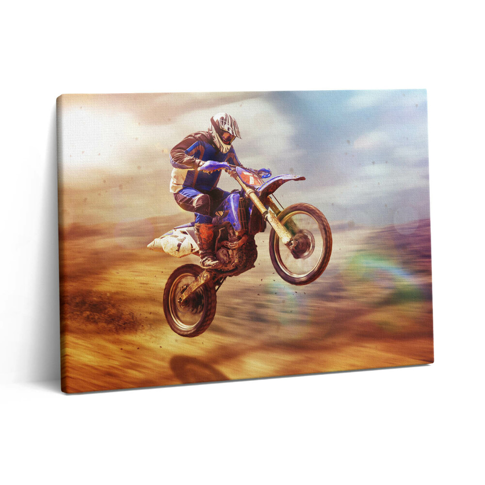 Vászonkép falra 80x60 Kerékpáros a sivatagban