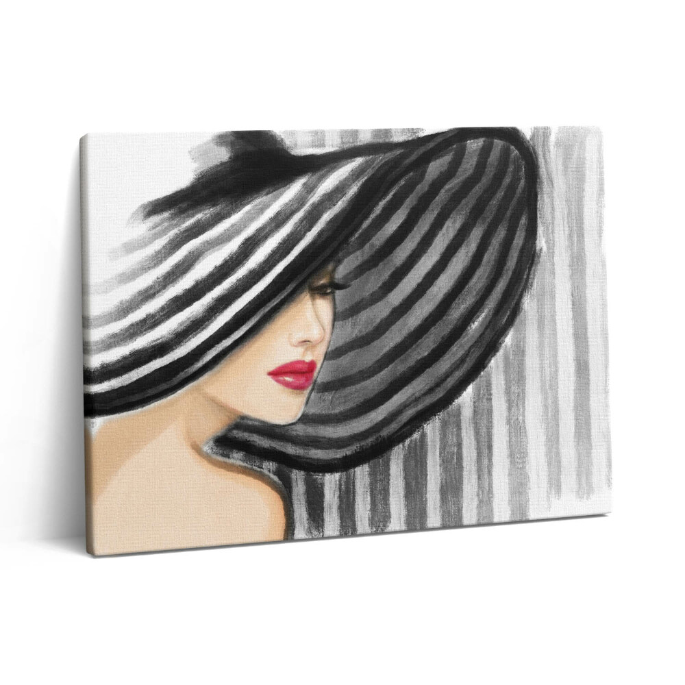 Vászonkép falra 80x60 Nő kalapban