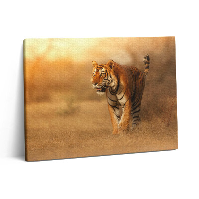 Vászonkép falra 80x60 Vad tigris vadászaton