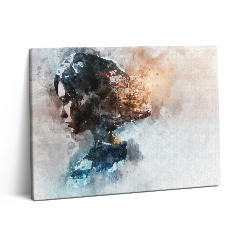 Vászonkép falra 80x60 Absztrakt festett női portré