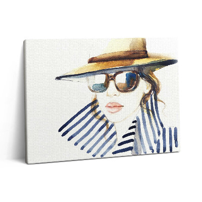 Vászonkép falra 80x60 Akvarell - szemüveges nő