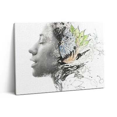 Vászonkép falra 80x60 Női fej absztrakciója