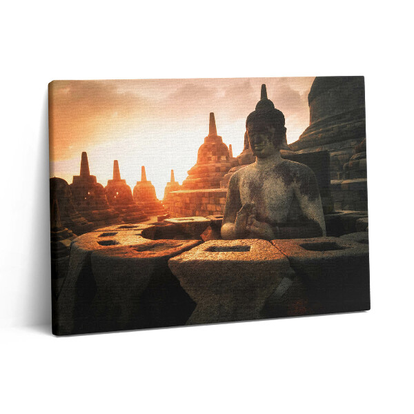 Vászonkép falra 80x60 Egy meditáló Buddha-szobor látványa