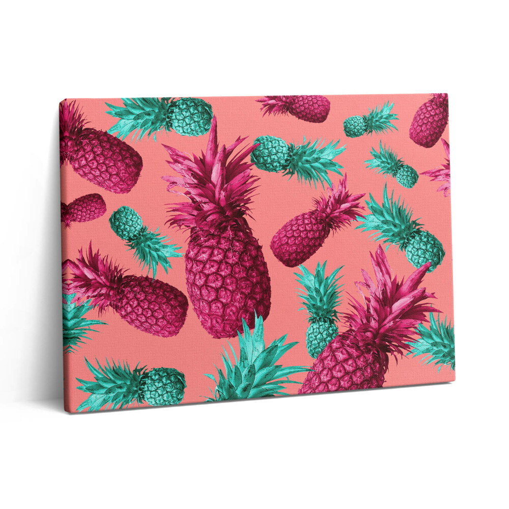 Vászonkép falra 80x60 Színes ananászok