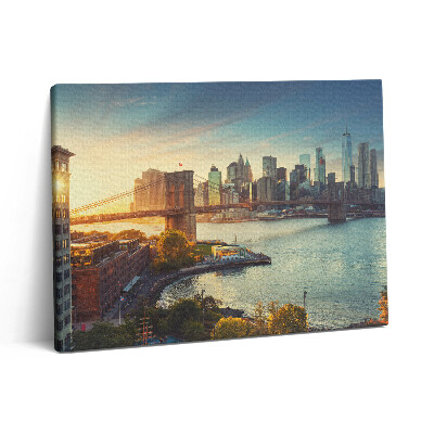Vászonkép falra 80x60 Brooklyn híd Manhattanben New York